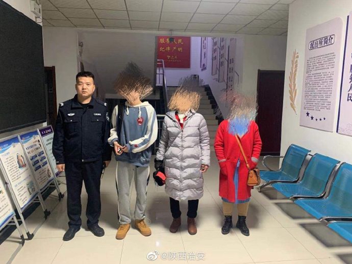 3月14日晚，大荔公安救助因中考学业压力大而离家出走的少年。