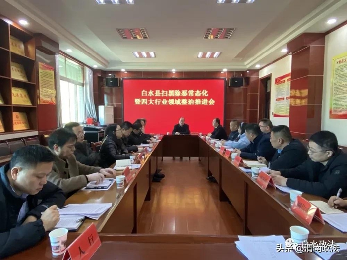 12月2日上午，白水县召开扫黑除恶常态化暨四大行业领域整治推进会。