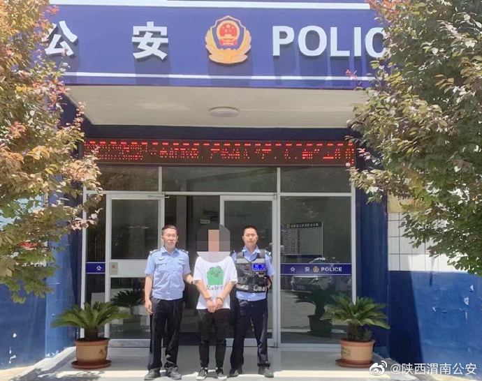 蒲城公安抓获盗窃嫌疑人。