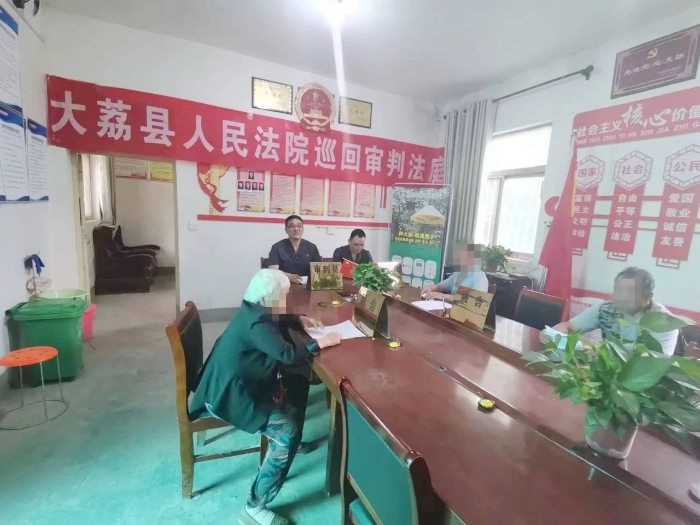 大荔法院双泉法庭将巡回法庭搬到村委，公开开庭审理了一起土地承包经营权合同纠纷案。