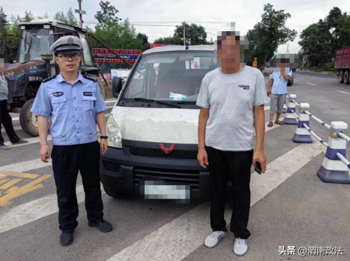 韓城公安交警夏季交通安全整治行動中查處一起無證駕駛違法行為。