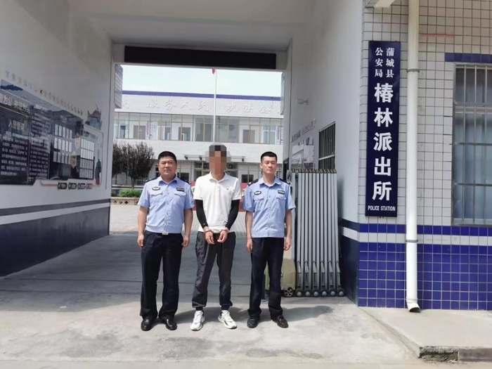蒲城公安椿林派出所赴外省抓获一名网上逃犯。