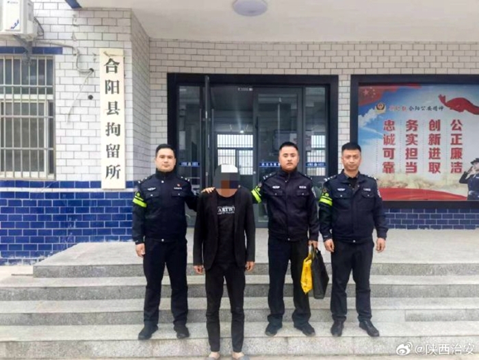合阳公安抓获涉嫌盗窃犯罪嫌疑人。