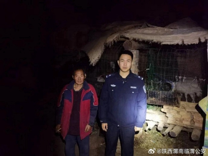 临渭民警帮助群众找回丢失羊群。