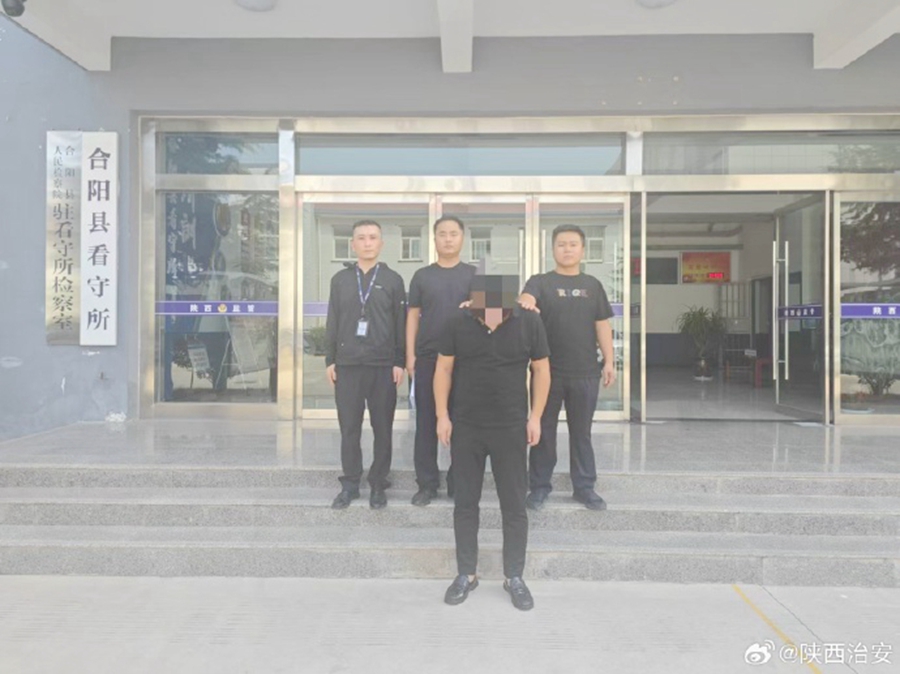 合阳公安抓获盗窃嫌疑人一名.