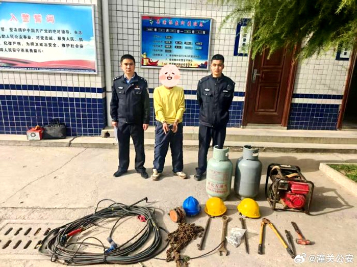 潼关县公安局岳渎派出所破获施工工具盗窃案.