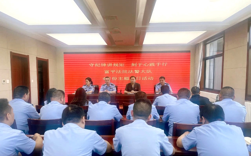 富平县人民法院法警大队党支部开展主题党日活动。