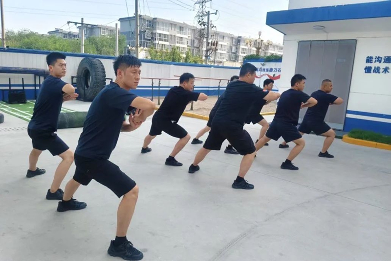 华州公安巡特警开展擒敌拳专项训练。