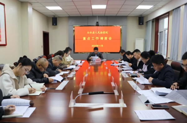 白水县人民检察院召开11月份重点工作调度会。