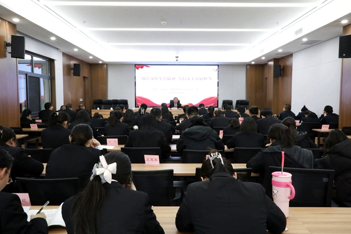 澄城法院党组书记、院长苏宏盛宣讲党的二十届四中全会精神。