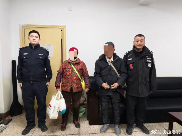 韩城民警快速寻回走失老人。